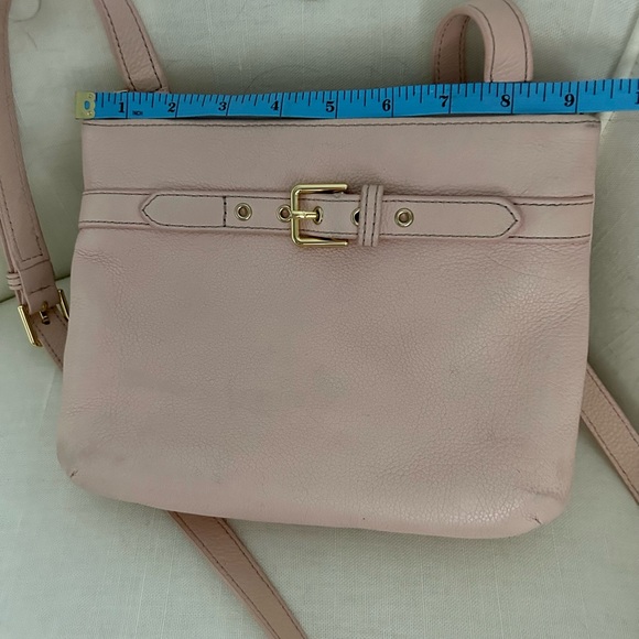 SOLD Talbots pink leather double zip crossbody shoulder purse - Picture 3 of 8
